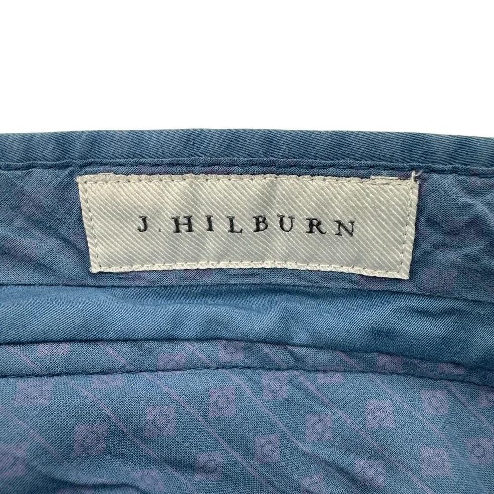 J.Hilburn Blue‎ Cotton Elastane Flat Front Chino Pants Men's Size 34x30